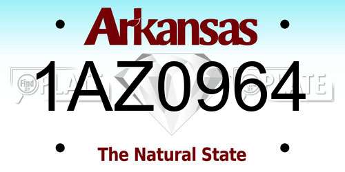 1AZ0964 Arkansas License Plate