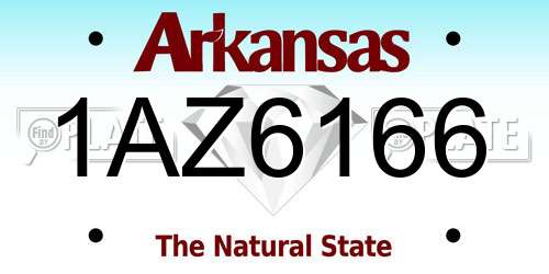 1AZ6166 Arkansas License Plate