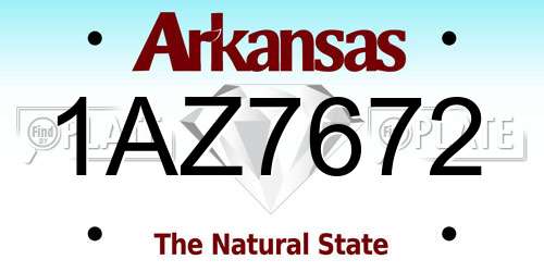 1AZ7672 Arkansas License Plate