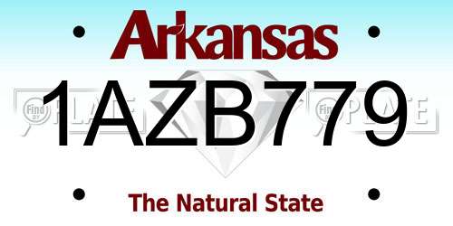 1AZB779 Arkansas License Plate