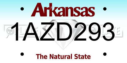 1AZD293 Arkansas License Plate