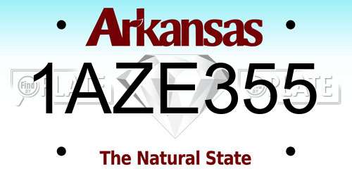 1AZE355 Arkansas License Plate