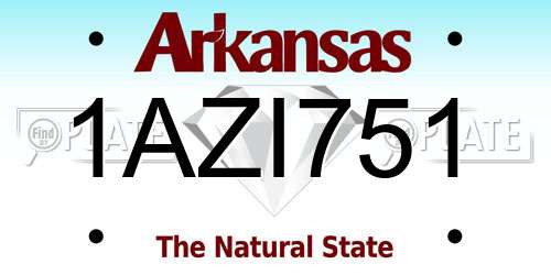 1AZI751 Arkansas License Plate