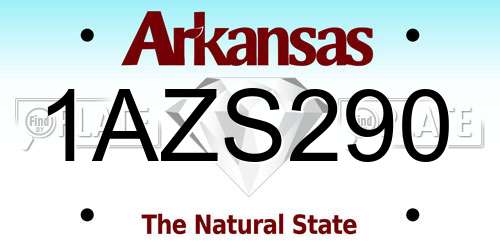 1AZS290 Arkansas License Plate