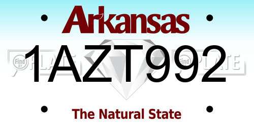 1AZT992 Arkansas License Plate