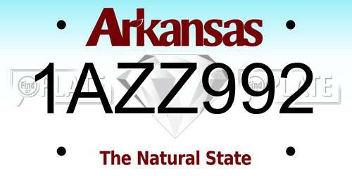 1AZZ992 Arkansas License Plate