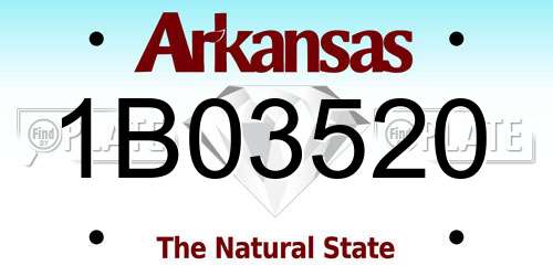 1B03520 Arkansas License Plate