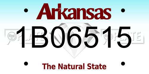 1B06515 Arkansas License Plate