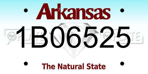 1B06525 Arkansas License Plate