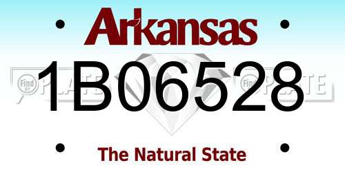 1B06528 Arkansas License Plate