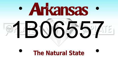 1B06557 Arkansas License Plate