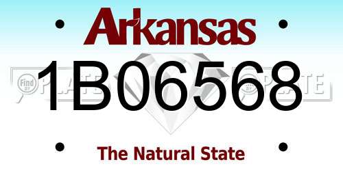 1B06568 Arkansas License Plate