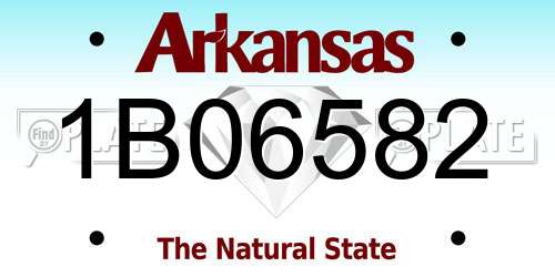 1B06582 Arkansas License Plate