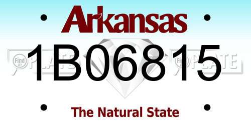 1B06815 Arkansas License Plate