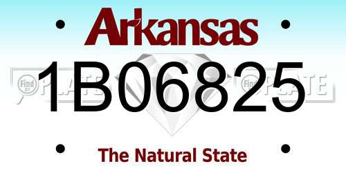1B06825 Arkansas License Plate
