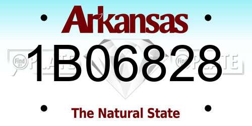 1B06828 Arkansas License Plate