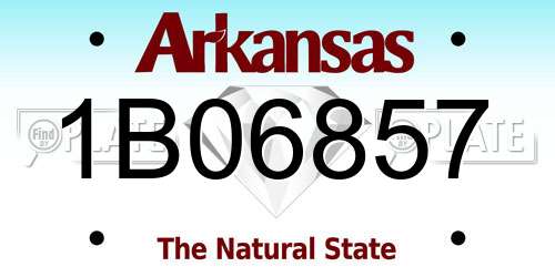 1B06857 Arkansas License Plate