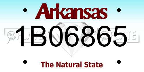 1B06865 Arkansas License Plate