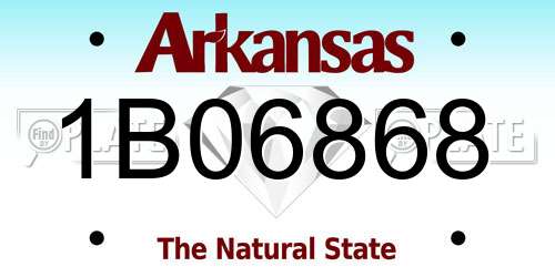 1B06868 Arkansas License Plate