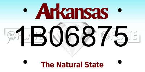1B06875 Arkansas License Plate