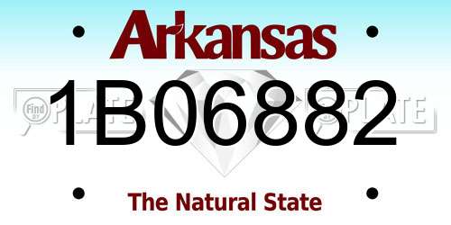 1B06882 Arkansas License Plate