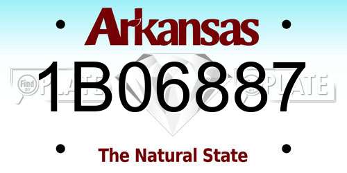 1B06887 Arkansas License Plate