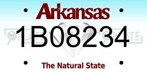 1B08234 Arkansas License Plate