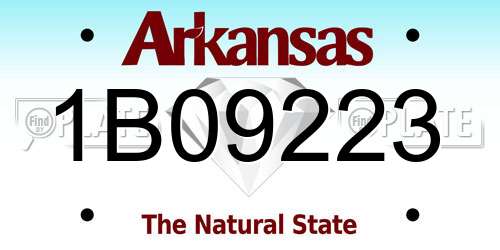 1B09223 Arkansas License Plate