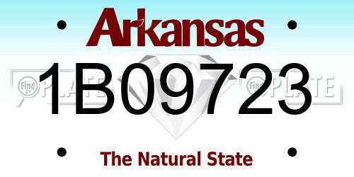 1B09723 Arkansas License Plate