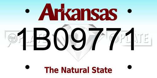 1B09771 Arkansas License Plate