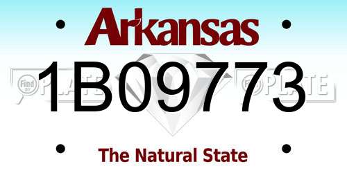 1B09773 Arkansas License Plate