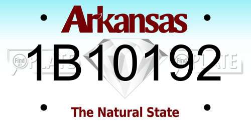 1B10192 Arkansas License Plate