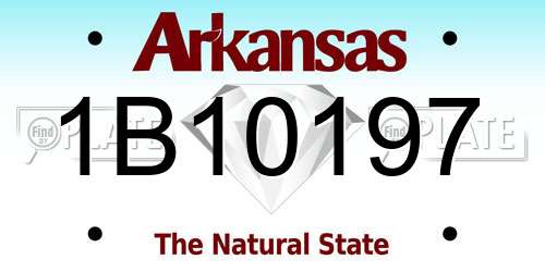 1B10197 Arkansas License Plate