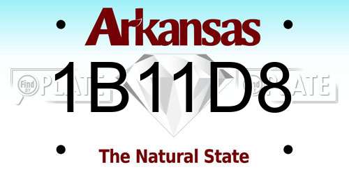 1B11D8 Arkansas License Plate