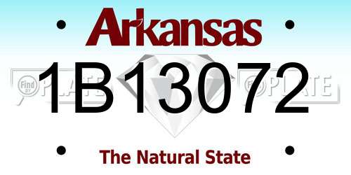 1B13072 Arkansas License Plate