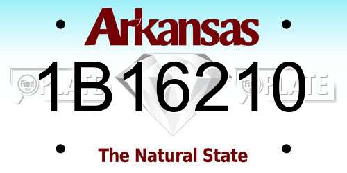 1B16210 Arkansas License Plate