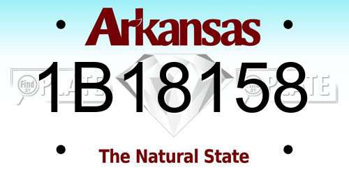 1B18158 Arkansas License Plate