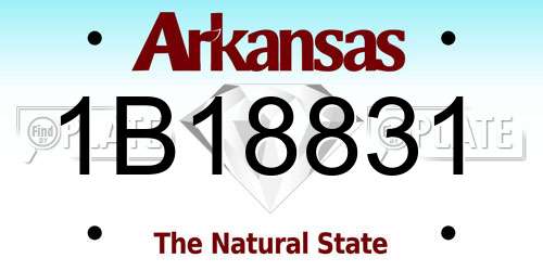 1B18831 Arkansas License Plate