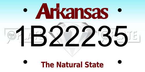 1B22235 Arkansas License Plate