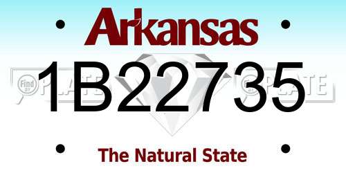 1B22735 Arkansas License Plate