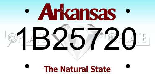 1B25720 Arkansas License Plate