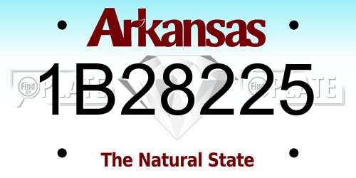 1B28225 Arkansas License Plate