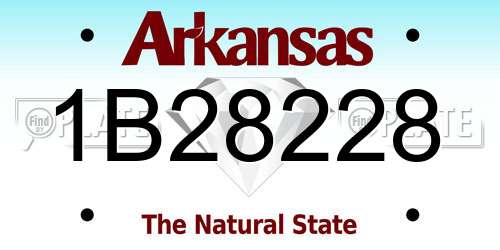 1B28228 Arkansas License Plate