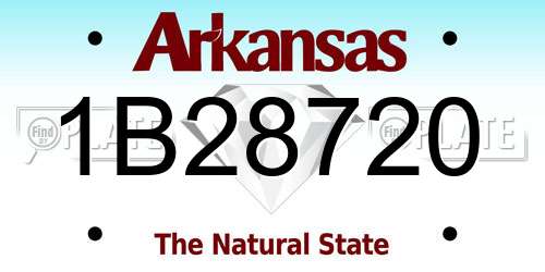 1B28720 Arkansas License Plate