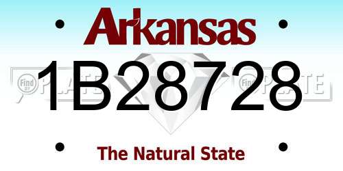 1B28728 Arkansas License Plate
