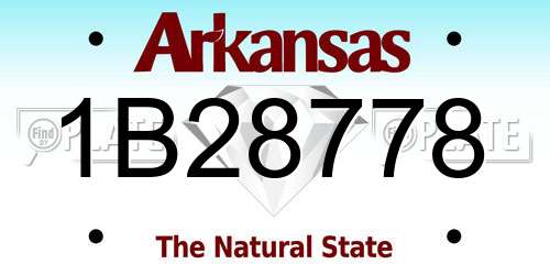1B28778 Arkansas License Plate