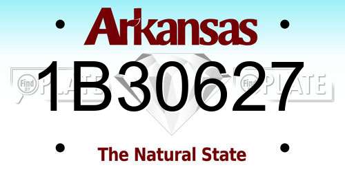 1B30627 Arkansas License Plate