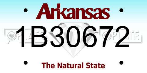 1B30672 Arkansas License Plate