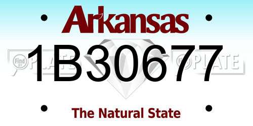1B30677 Arkansas License Plate