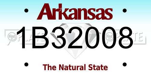 1B32008 Arkansas License Plate